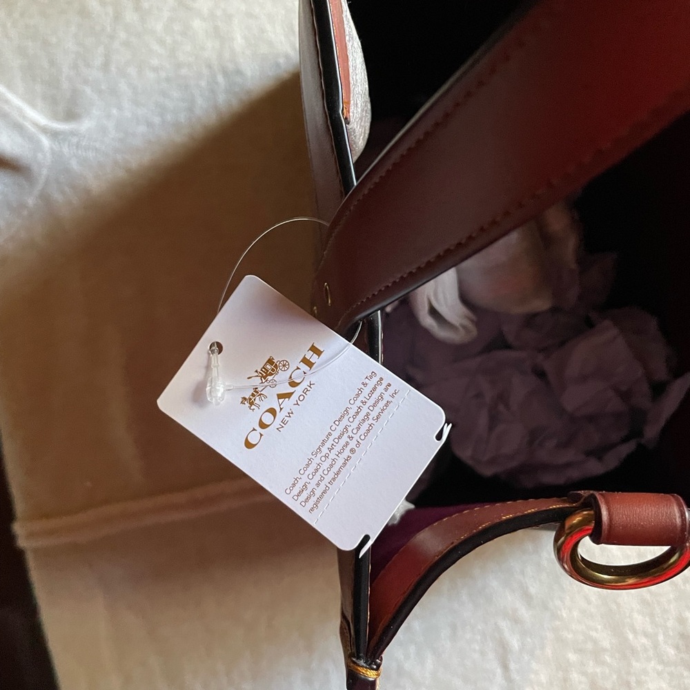 coach shoulder/hand bag. Brand new with tags. Beautiful Caramel and tan color. - Picture 2 of 6